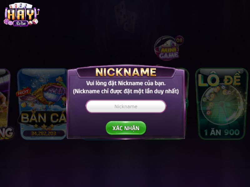 Điền tên sử dụng trong trò chơi