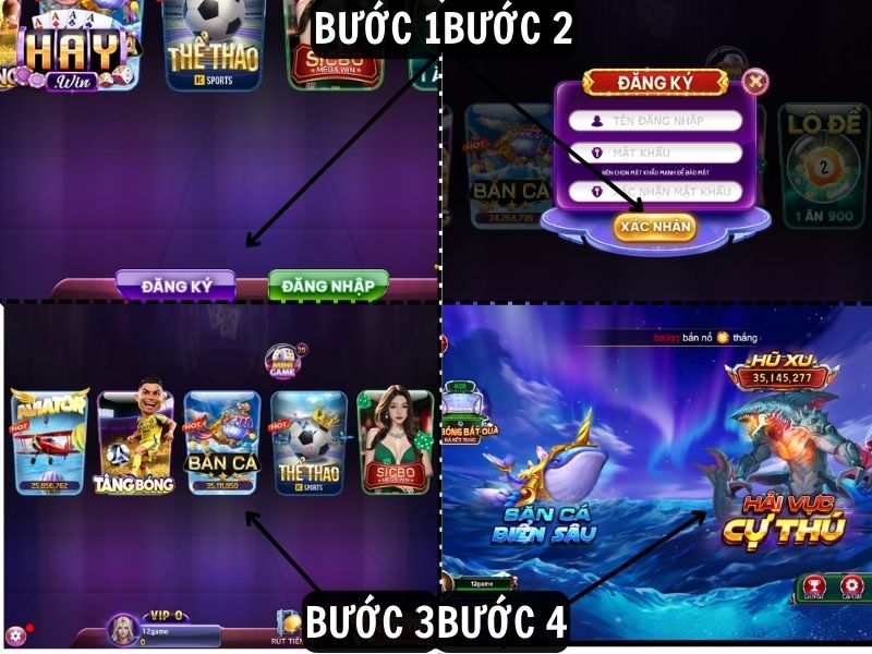 Hướng dẫn bốn bước chuẩn tham gia nổ hũ HAYWIN