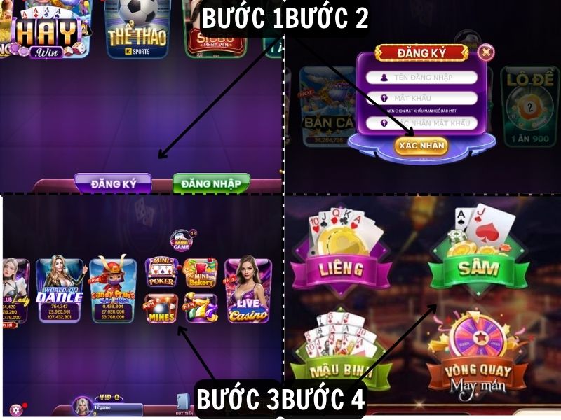 Hướng dẫn bốn bước chuẩn tham gia game bài HAYWIN
