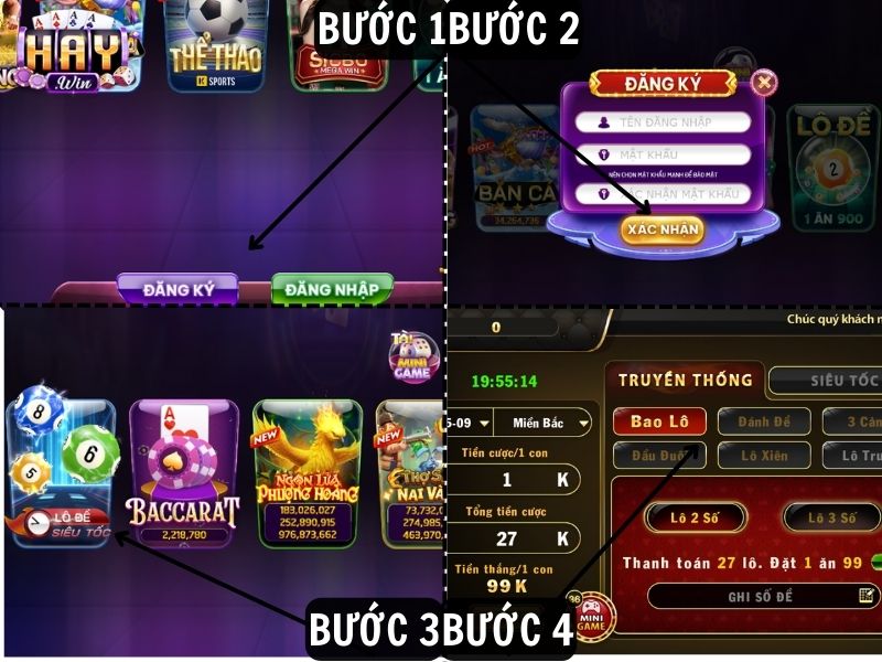 Hướng dẫn bốn bước chuẩn tham gia xổ số HAYWIN