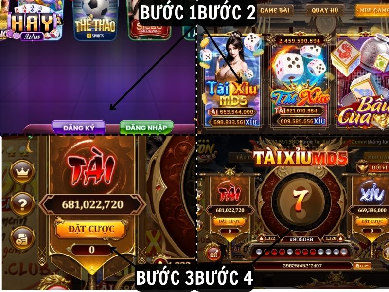 Hướng dẫn bốn bước tham gia tài xỉu MD5 tại HAYWIN