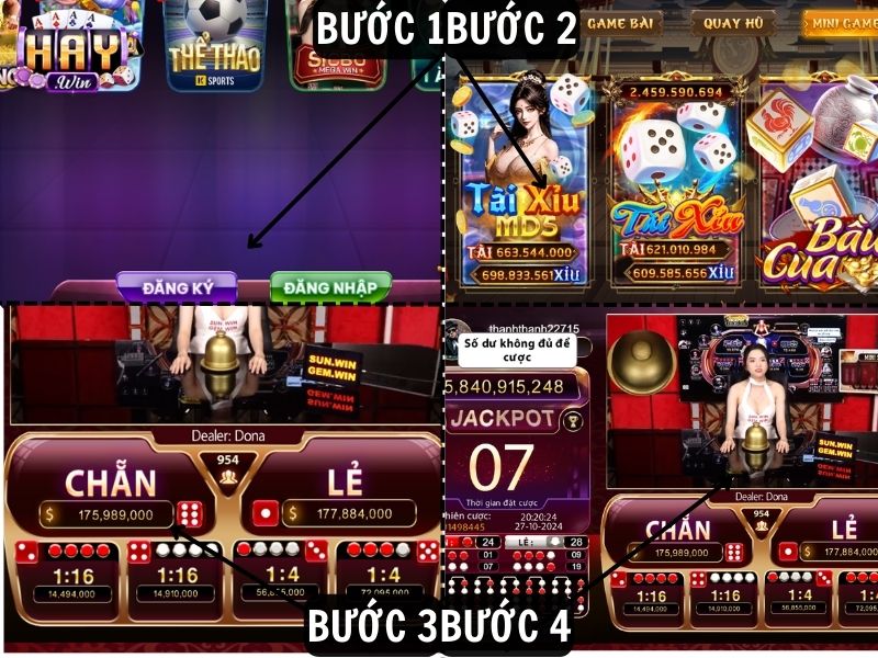 Hướng dẫn bốn bước tham gia tài xỉu live tại HAYWIN