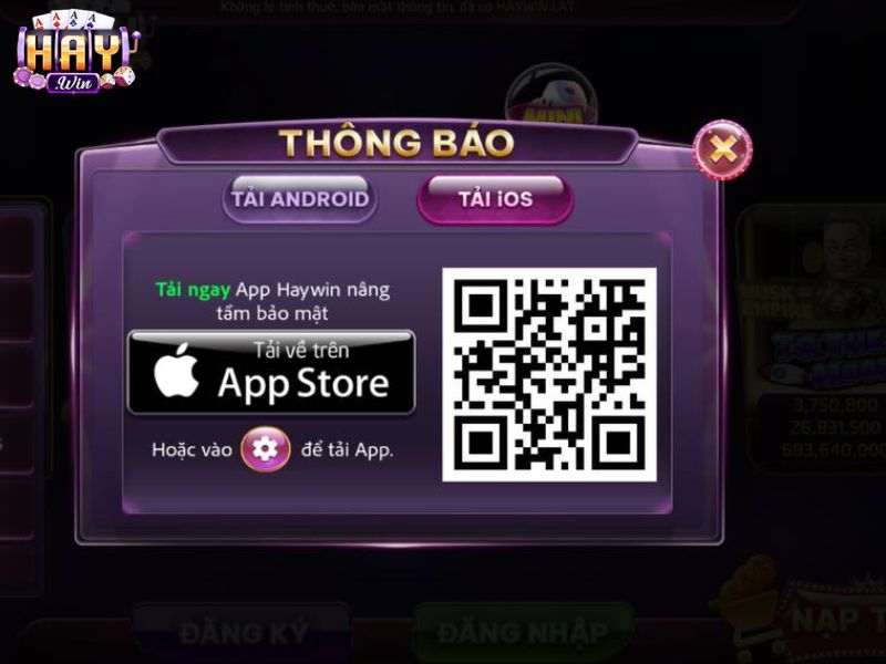Màn hình tải app HAYWIN trên iOS bạn cần nắm