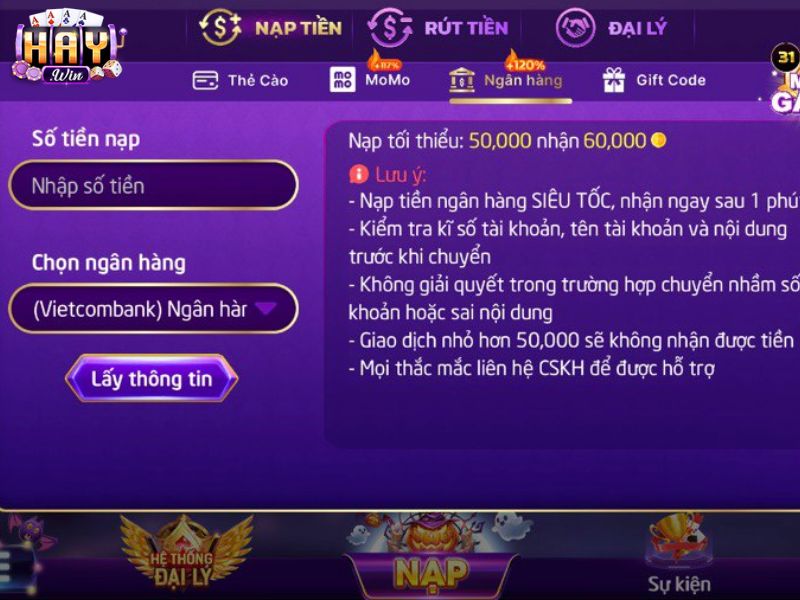 Xác nhận nạp tiền và chờ hệ thống xử lý