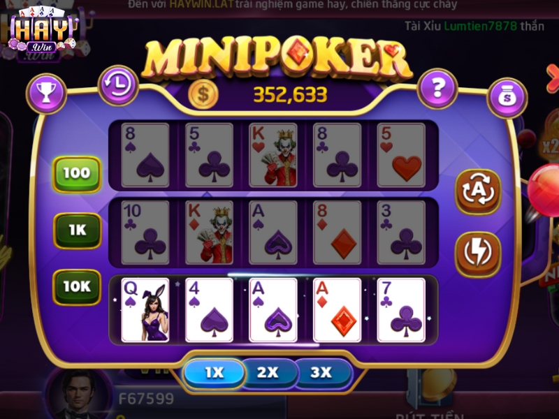 Những tính năng khi chơi Mini Poker nên biết